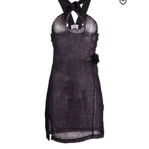 Coperni Sparkle Black Halter Dress